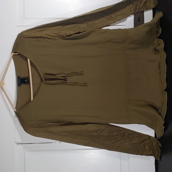 Ann Taylor Factory Green Long Sleeve Top Size Xs - Picture 1 of 4